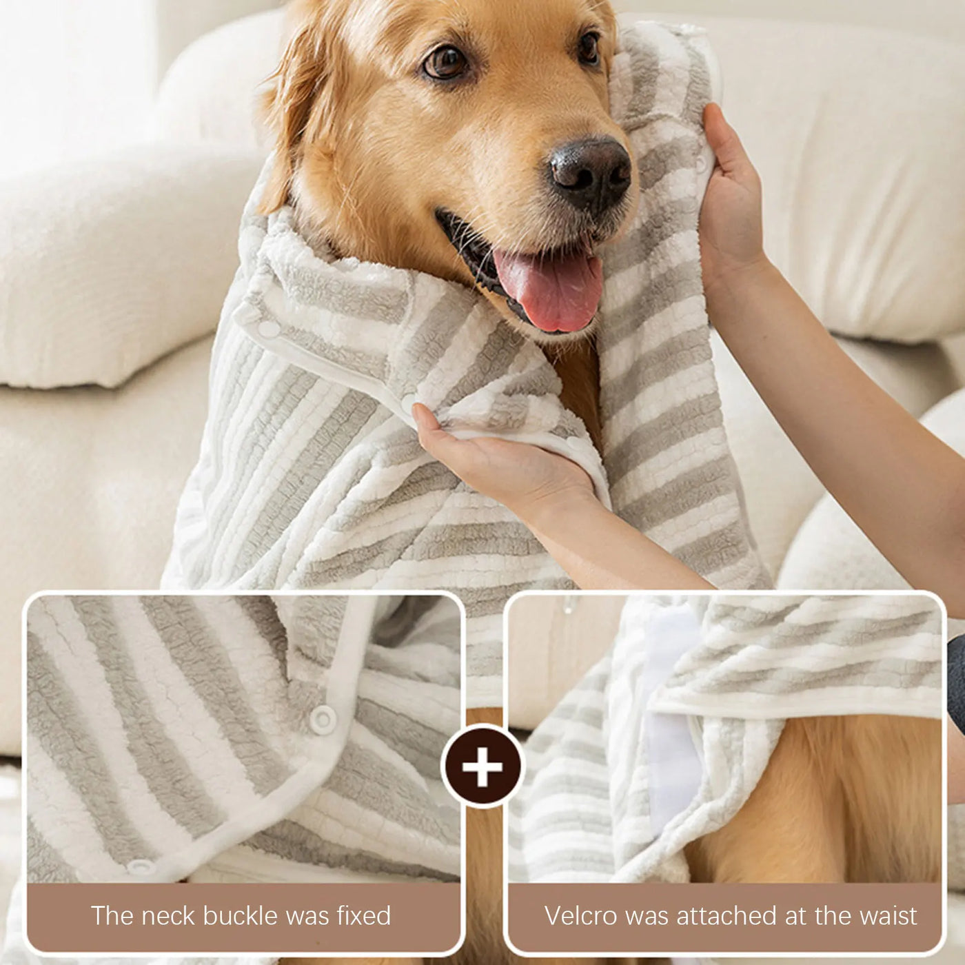 Stripes Ultra-Absorbent Pet Dog Bath Towel Quick-Drying