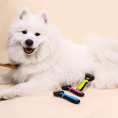 Ultra Groom Pet Deshedding Brush - Double-Sided Undercoat Shedding Comb