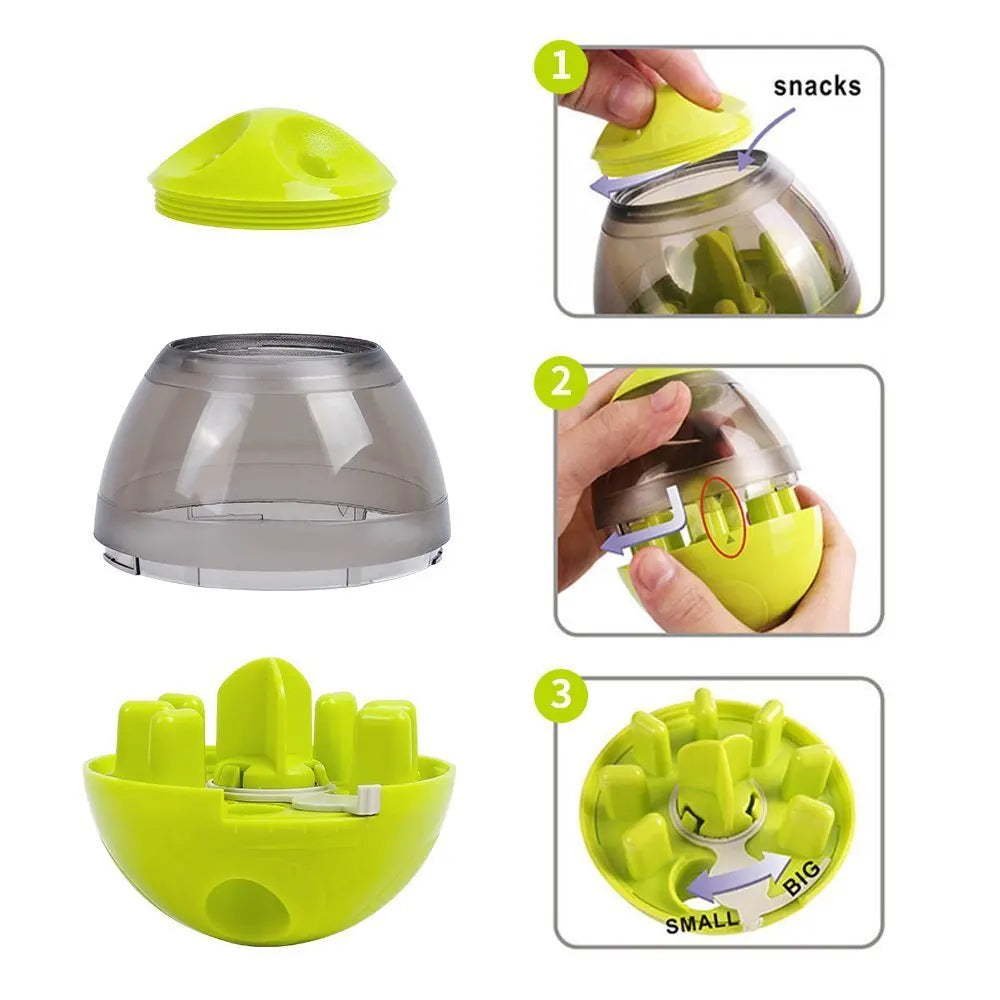 Interactive Pet Toy Increases IQ Treat Ball Food Dispenser