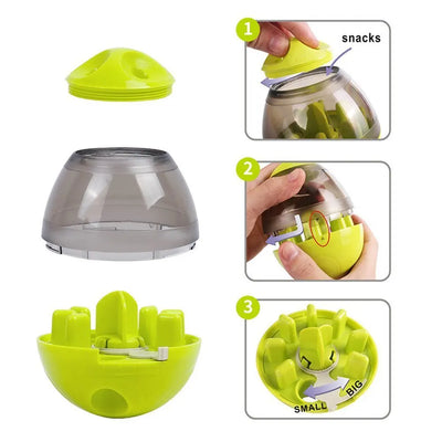 Interactive Pet Toy Increases IQ Treat Ball Food Dispenser