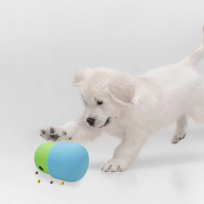 Jouet interactif pour chien avec boule qui fuit et gamelle à alimentation lente