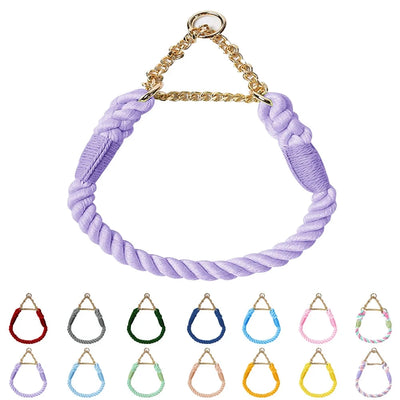 Collier de luxe en corde tressée pour chien