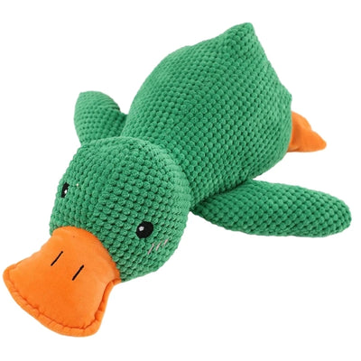 Furry Duck Dog Chewing Toy Safe Toy with Rattle Sound Plush Duck