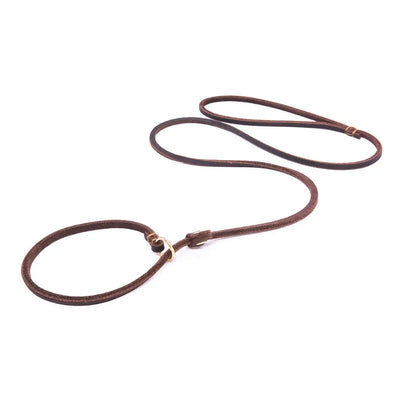 Leather Slip Lead Dog Leash Soft Adjustable