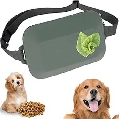 Sac de luxe mains libres en silicone pour friandises et crottes de chien