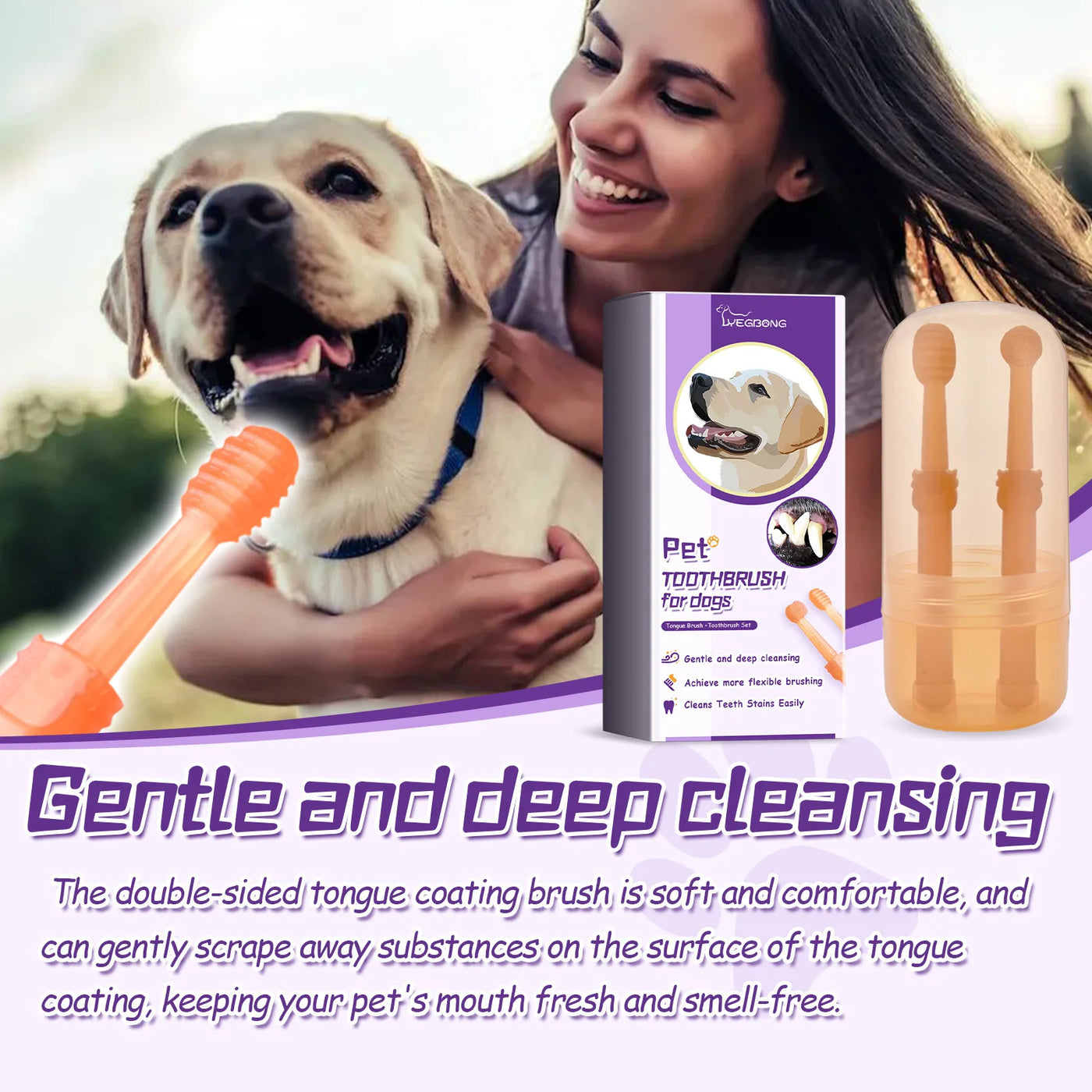 Pet Toothbrush Kit  Silicone Soft Set