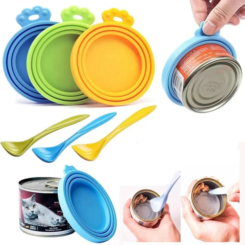 Reusable Pet Food Can Cover Silicone 2PCS Set