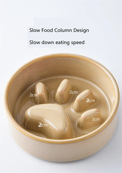 Paw Slow Food Ceramic Food Bowl for Dogs