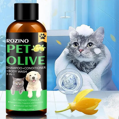 Olive Shower Gel Powerful Cleansing Pet Shampoo 3 in 1