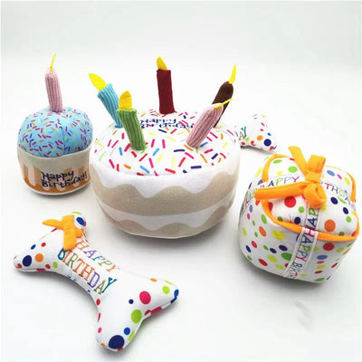 Happy Birthday Cake Squeaky Pet Toys