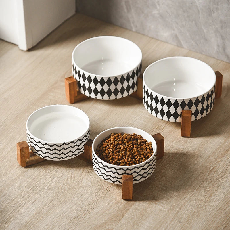 Black and White Printing Pet Bowls