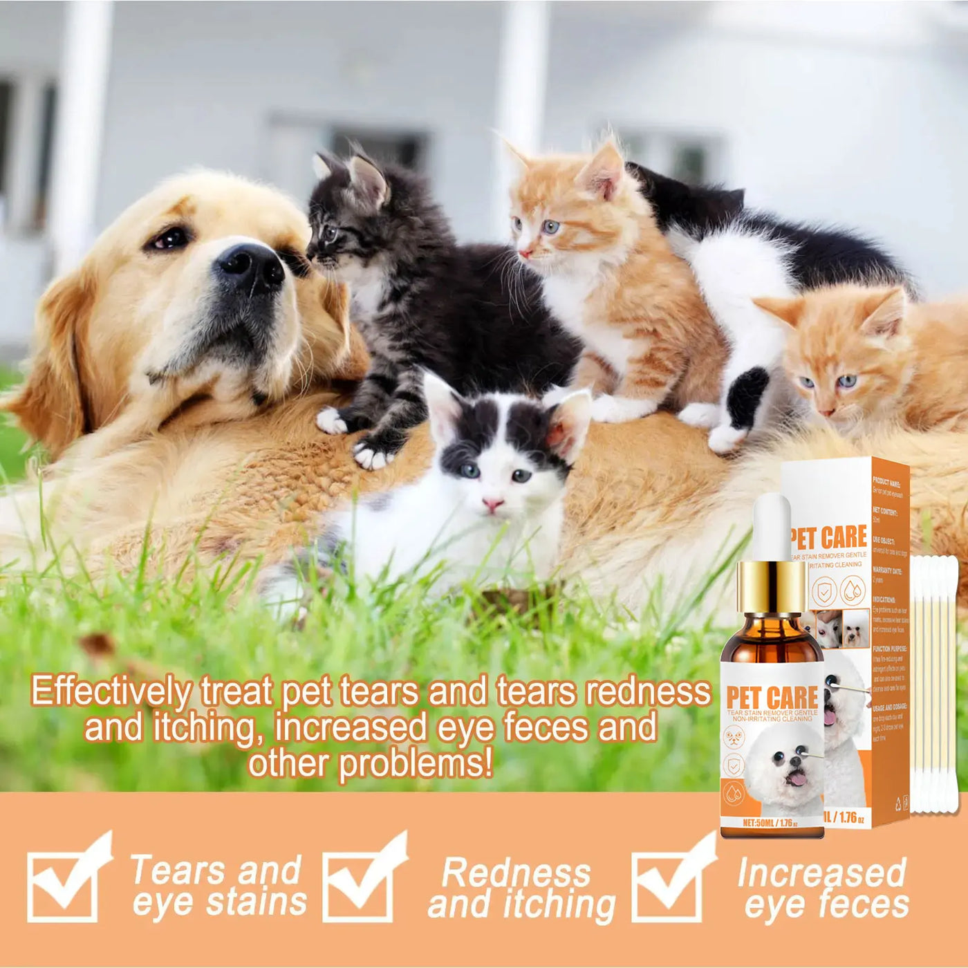 Pet Eye Wash Drops Remove Tear Marks & Tear Stain Remover