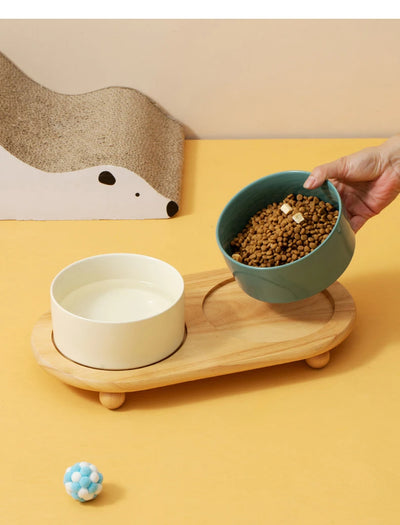 Ceramic  Food Water Bowl Elevated Pet Bowl