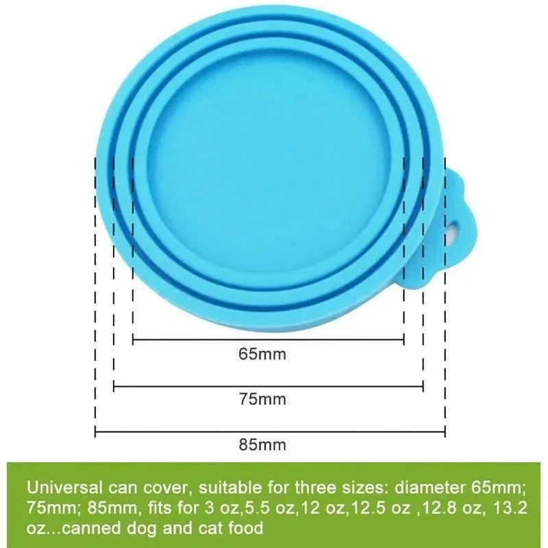 Lot de 2 couvercles réutilisables en silicone pour boîtes de nourriture pour animaux de compagnie