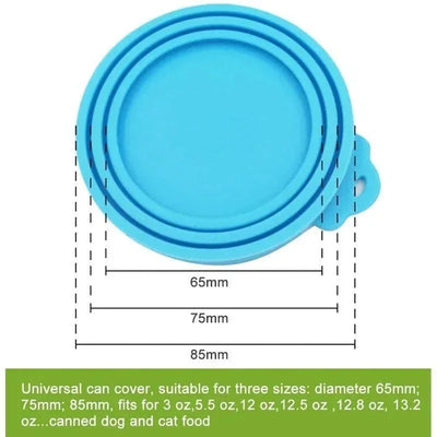 Lot de 2 couvercles réutilisables en silicone pour boîtes de nourriture pour animaux de compagnie