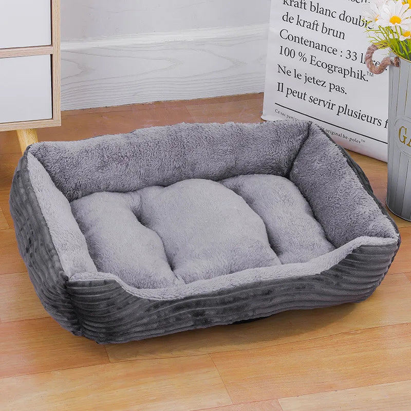 Bed for Dog Cat Pet Soft Square Plush Kennel Animals Accessories