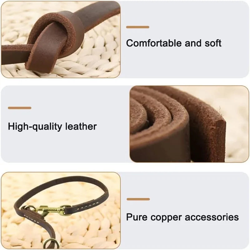 Multi-functional Leather Dog Leash