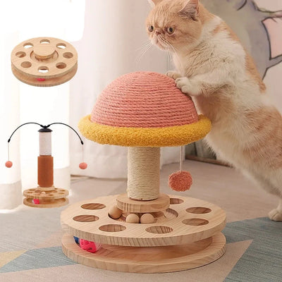 Wood Carousel IQ Cat Toys