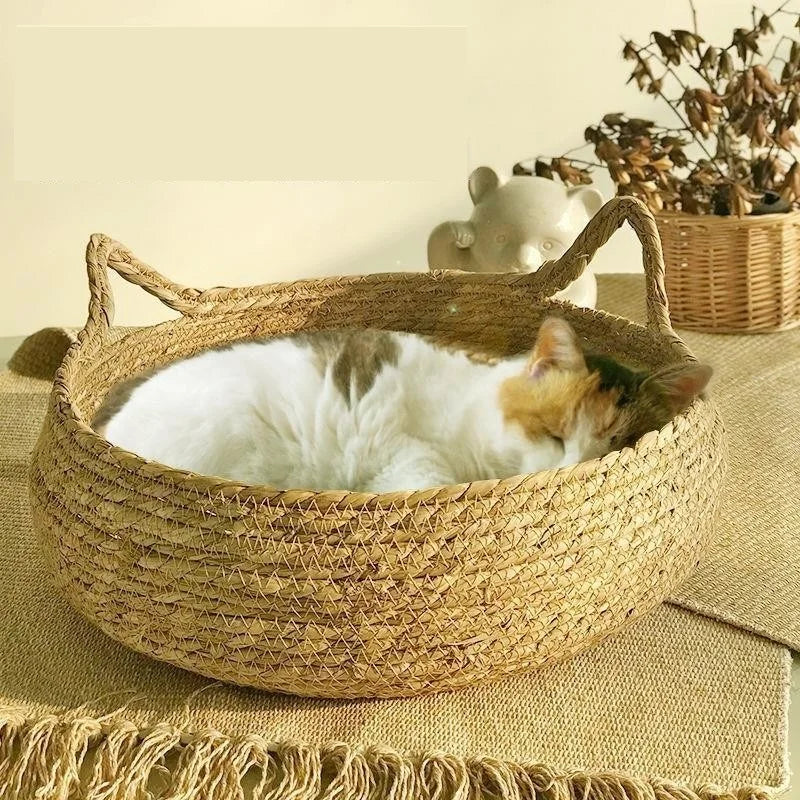 Meow Rattan Katzenbett waschbar