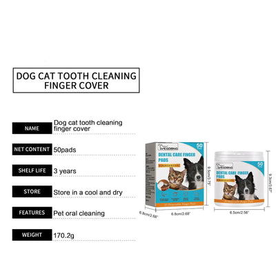 Dog Teeth Finger Wipes Remove Tartar Plaque Tooth Stain Wiping Oral Care