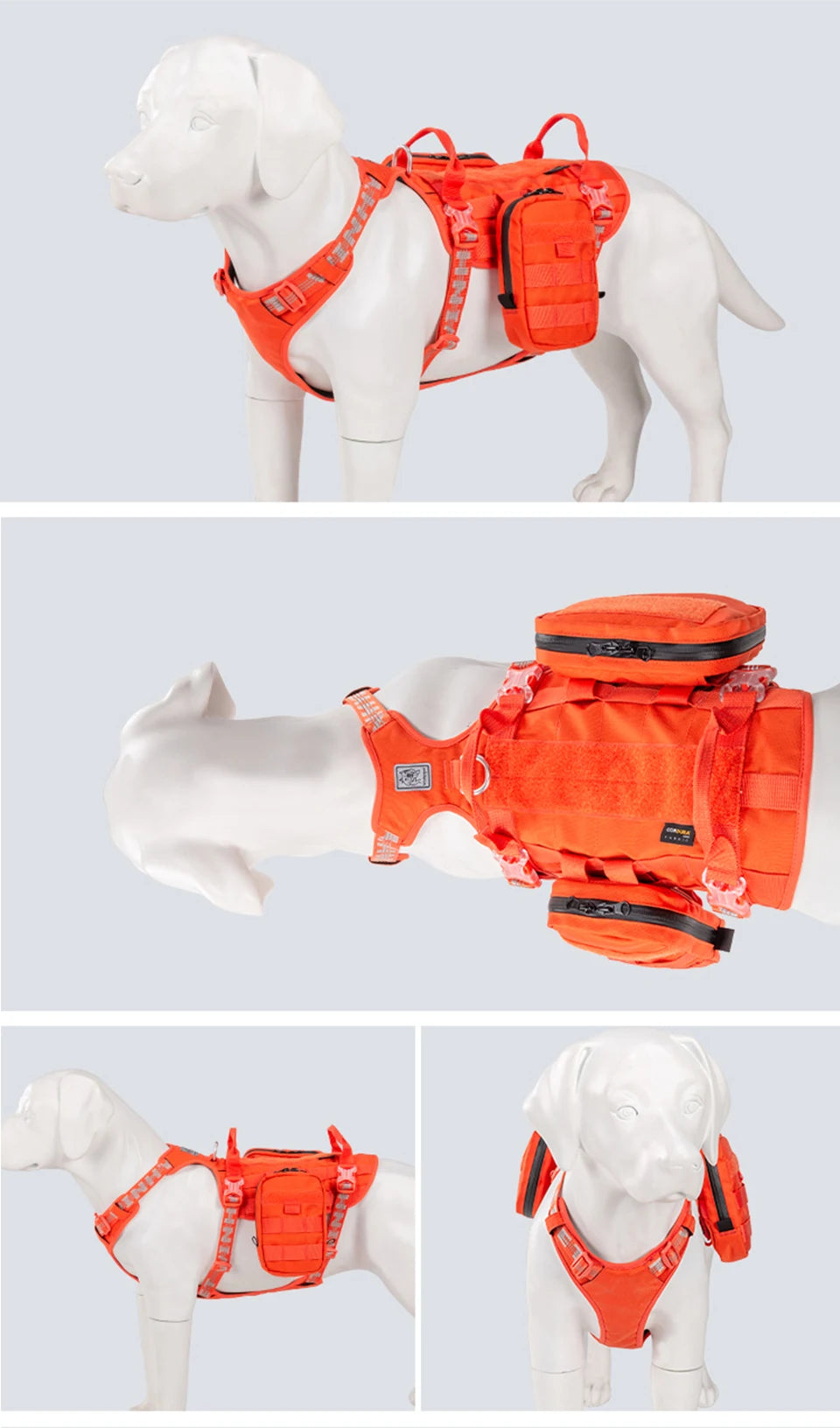 Dog Harness with Backpack Multifunctional