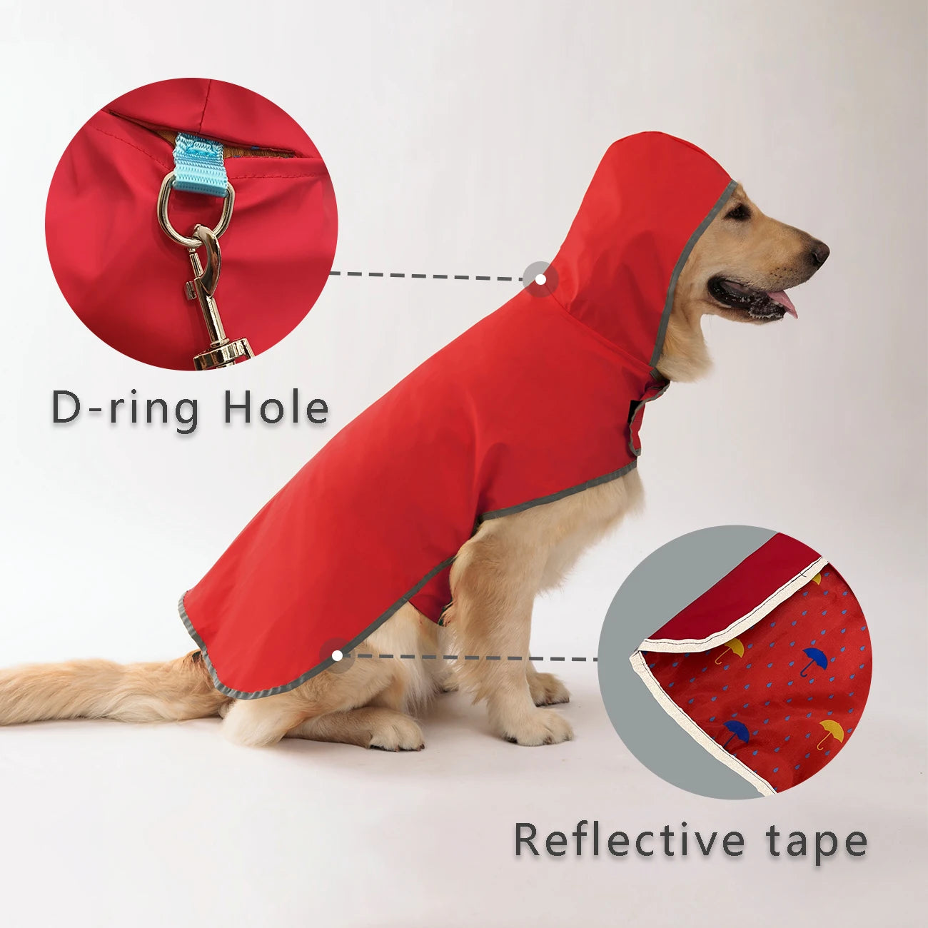 Double-Layer Dog Raincoat With Two-Way Wear