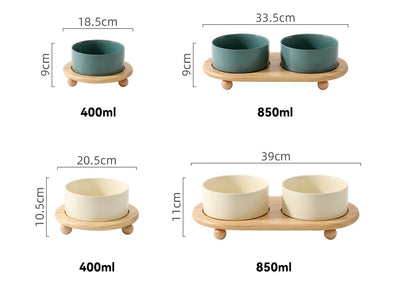 Ceramic  Food Water Bowl Elevated Pet Bowl