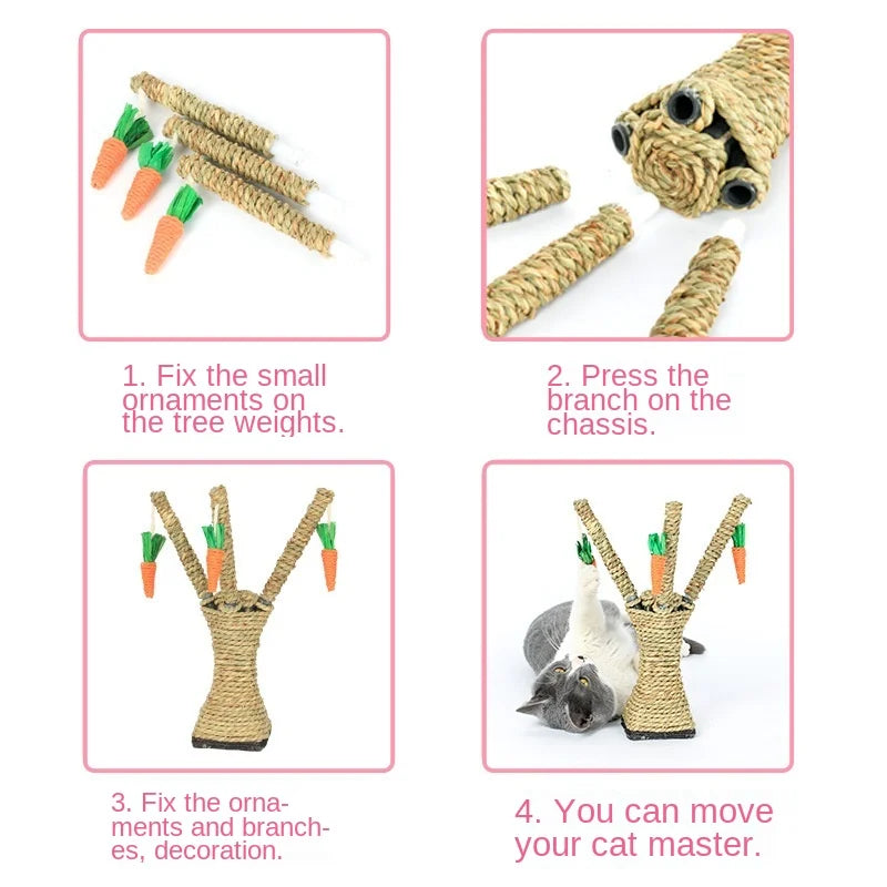 Carrot Tree Pet Scratcher Kitten Tree Tower