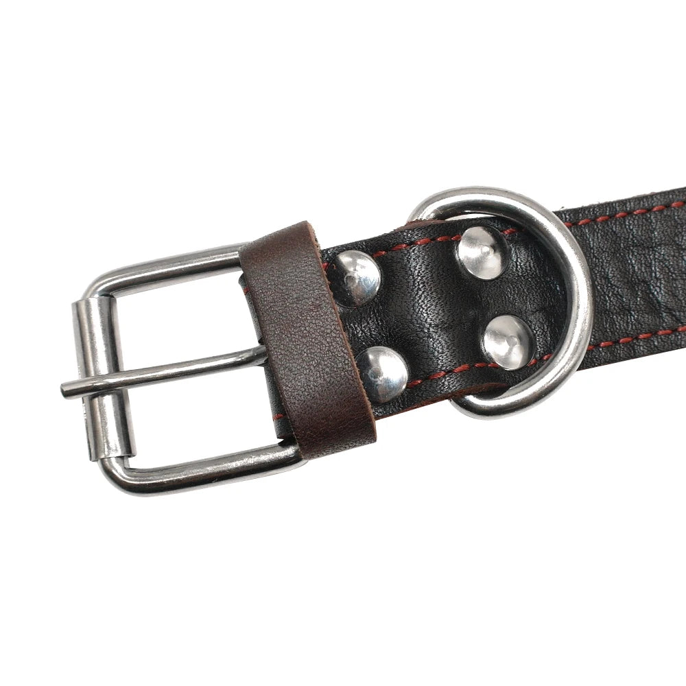 Super Control  Leather Dog Collar Durable Short Handle