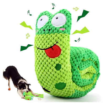 Jouet puzzle en peluche et sonore pour chien Sniffle Snake