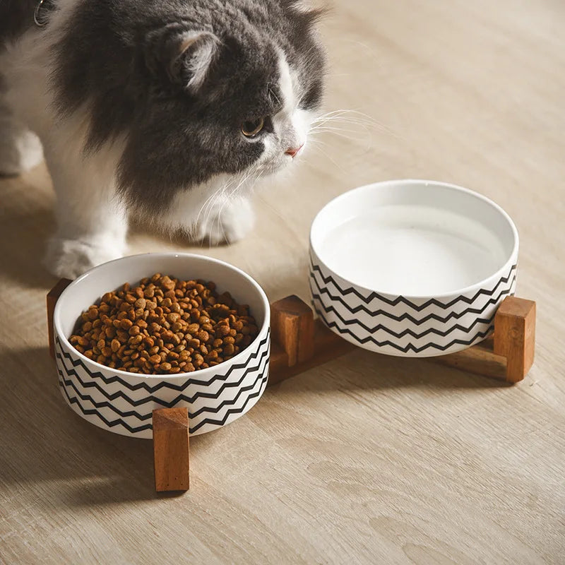 Gamelles pour animaux de compagnie avec impression en noir et blanc