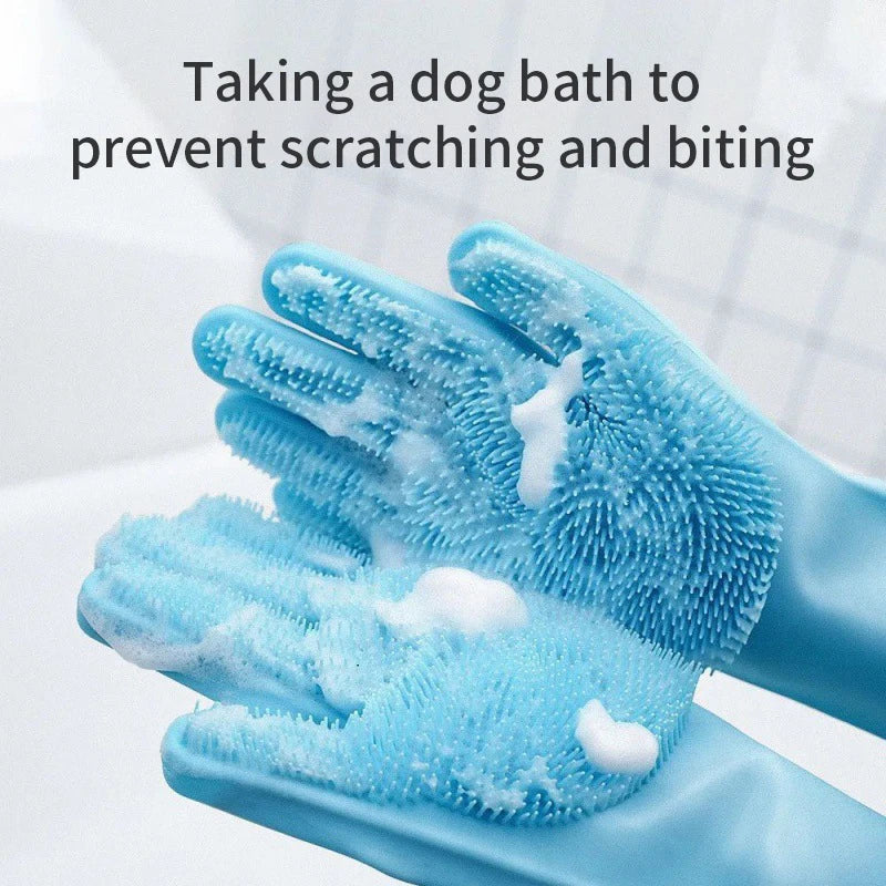 Gants de nettoyage pour toilettage d'animaux