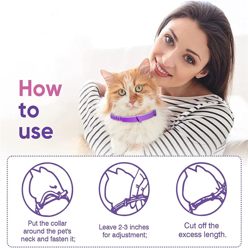 Calming Collar Cat And Dog Relieve Anxiety Protection Retractable Collars