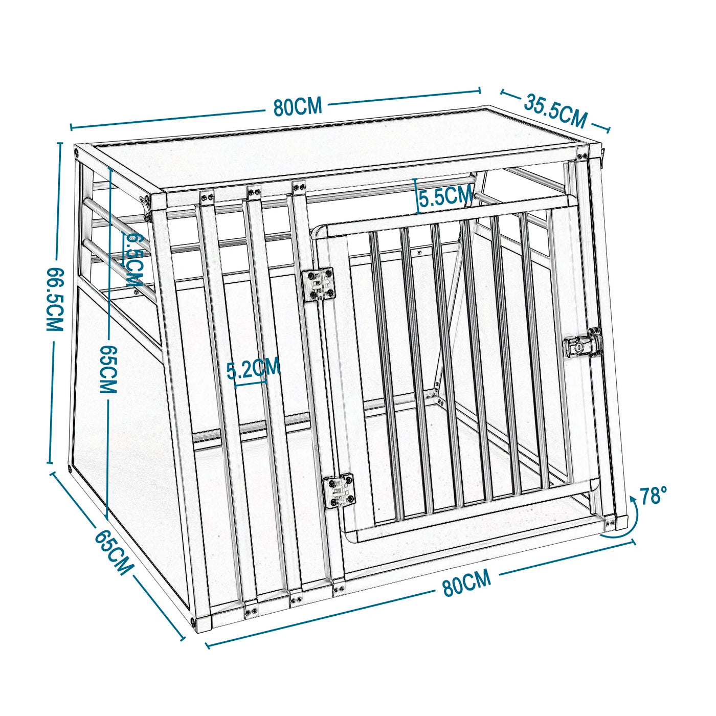 Cage pour animaux de compagnie XL en aluminium respirante pour voiture