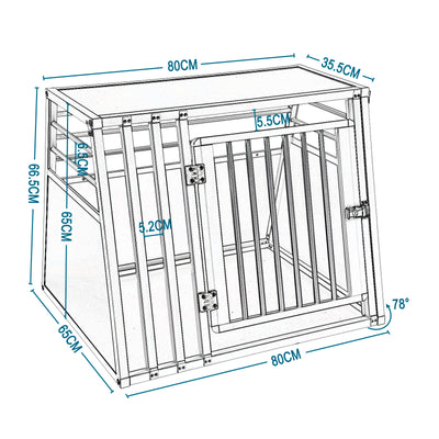 XL Aluminum Breathable Pets Cage Car