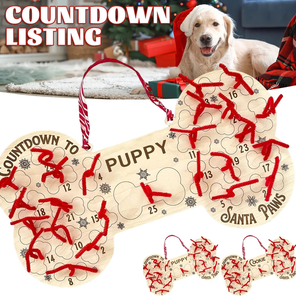 25 Days Dog Bone Christmas Countdown Advent Calendar