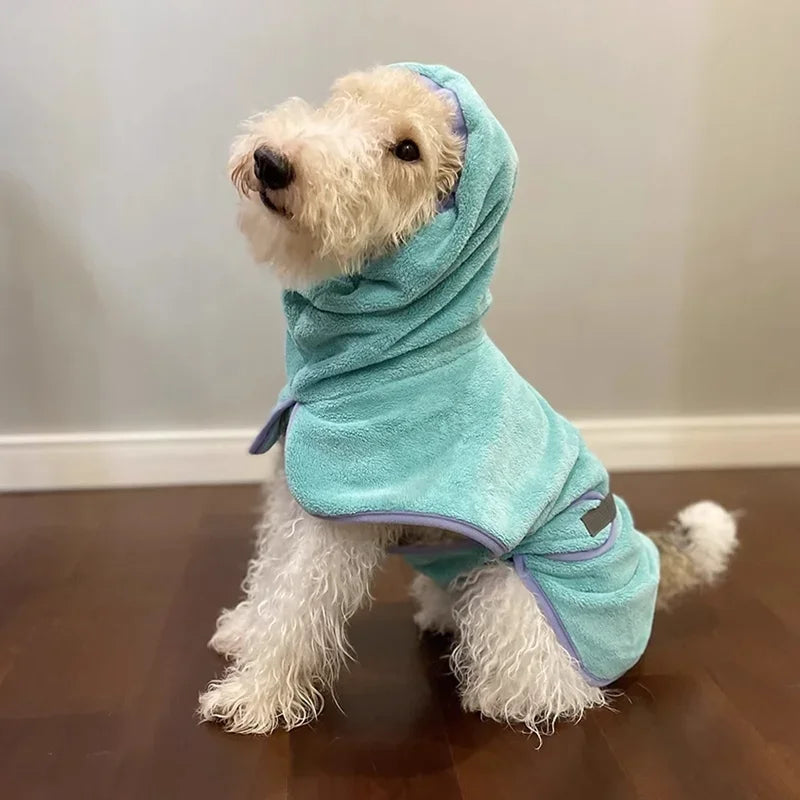 Super Dry Absorbent Full-wrap Quick-drying Pet Bathrobe