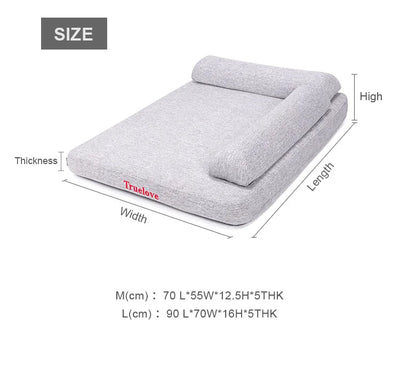 Deluxe Back Protection Memory Foam Soft Comfortable Linen Pet Bed