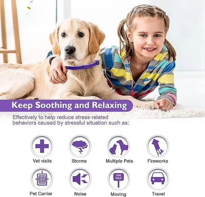 Calming Collar Cat And Dog Relieve Anxiety Protection Retractable Collars