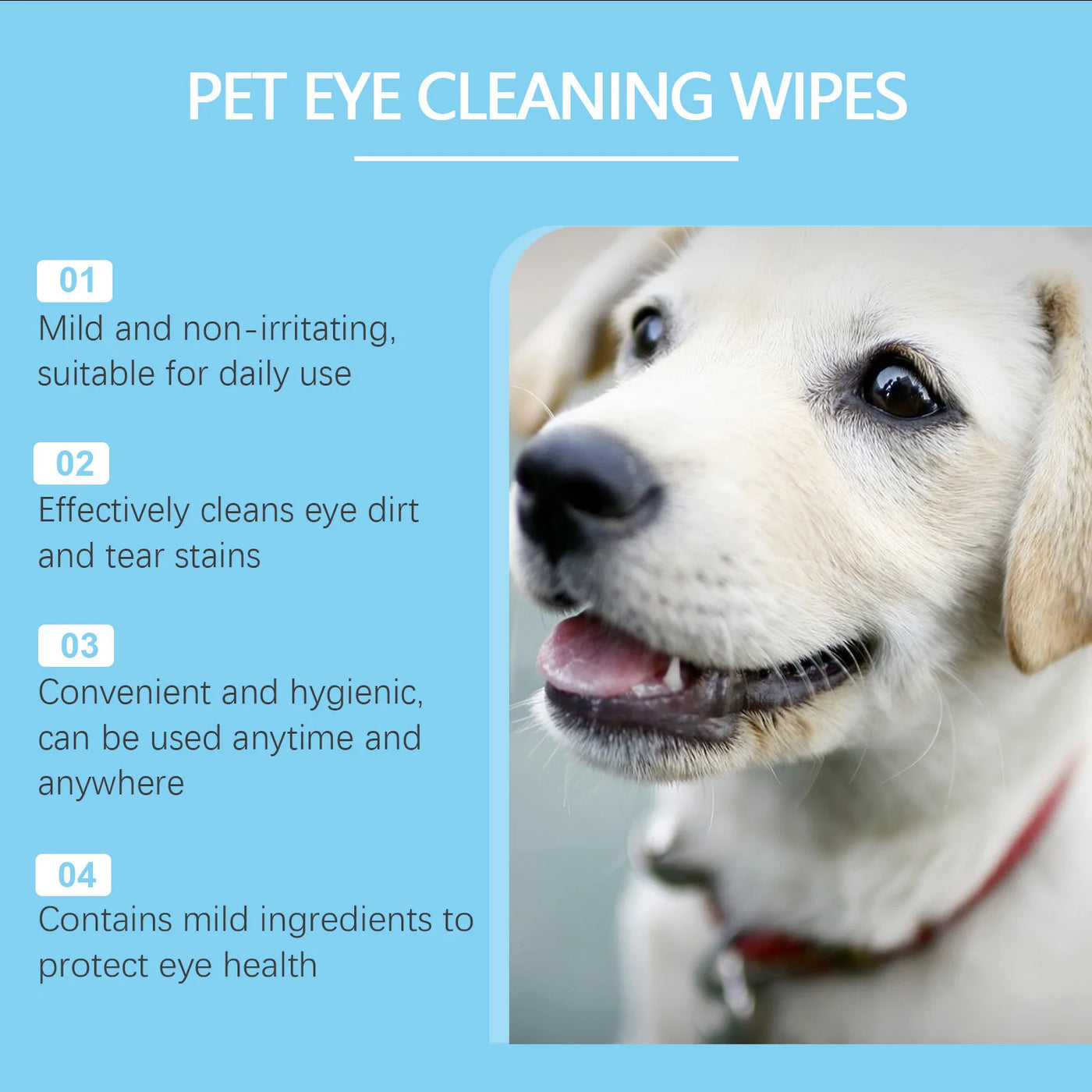 Sensitive Pet Eye Wipes Weicher Tränenfleckenentferner