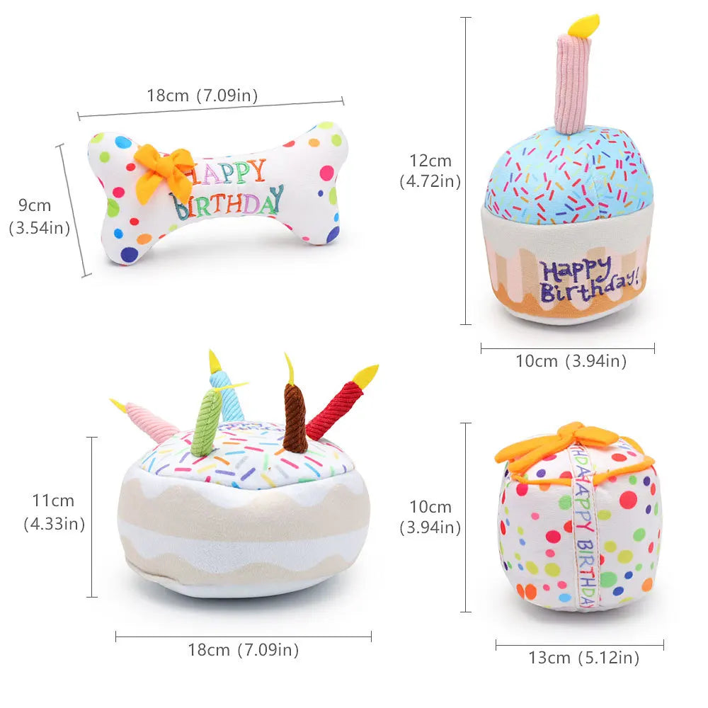 Happy Birthday Cake Squeaky Pet Toys