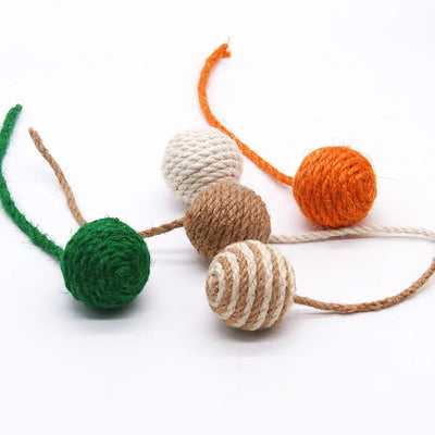 Pet Sisal Rope Weave Ball Cat Teaser Play