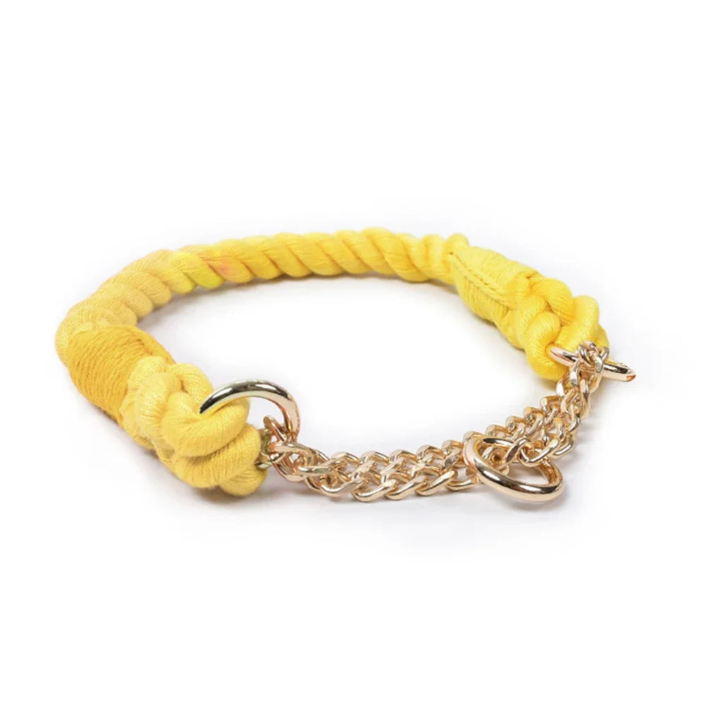 Collier de luxe en corde tressée pour chien