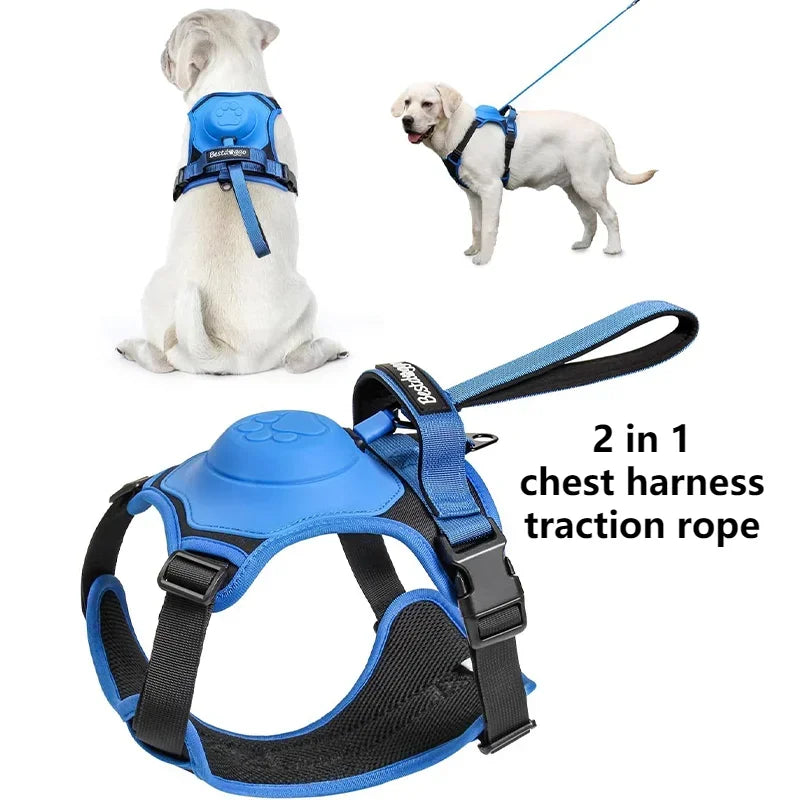 Easy Walk Dog Harnesses with Retractable Dog Leash