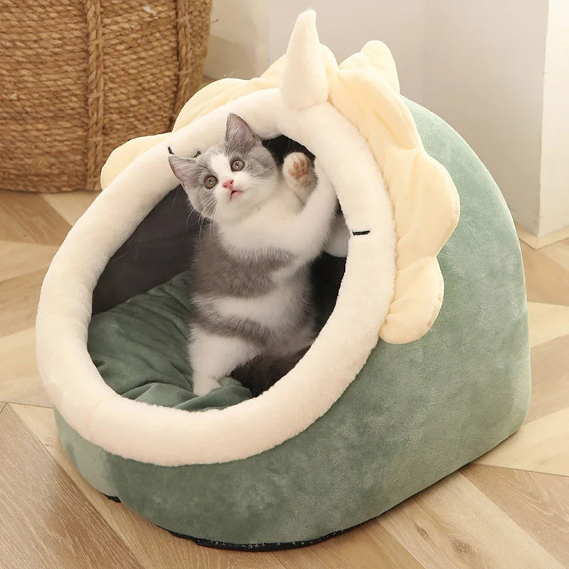 Lit pour chat Deep Sleep Cartoon Pet Bed Pliable Amovible Lavable