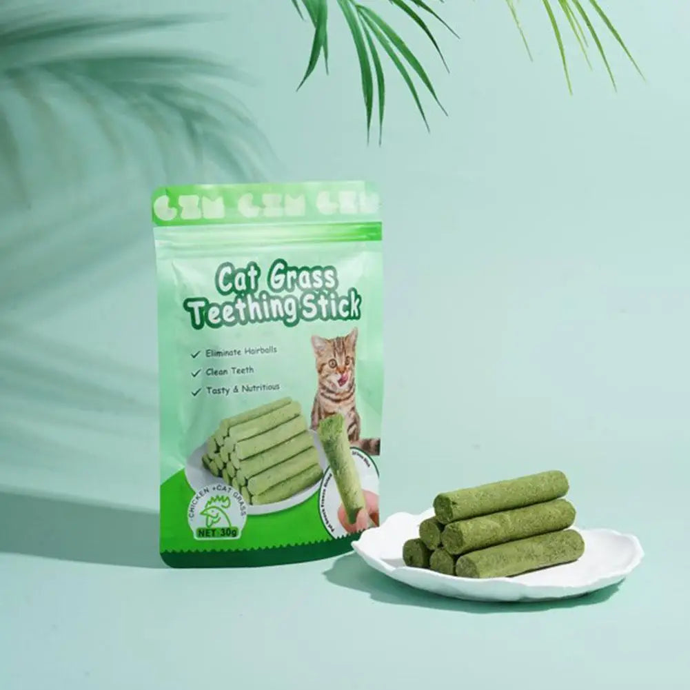 Natural Cat Grass Teeth Cleaning Stick With Catnip