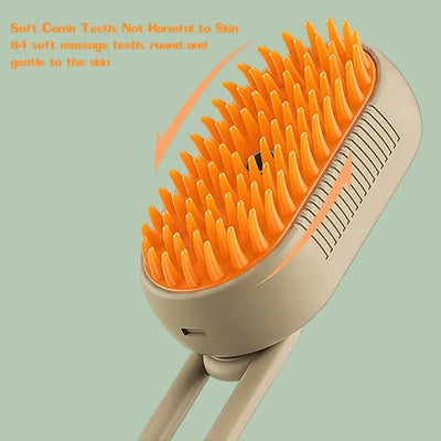 Steamy Dog Brush Electric Spray Cat Hair Brush 3 in1 Dog Steamer