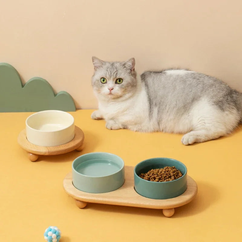 Ceramic  Food Water Bowl Elevated Pet Bowl