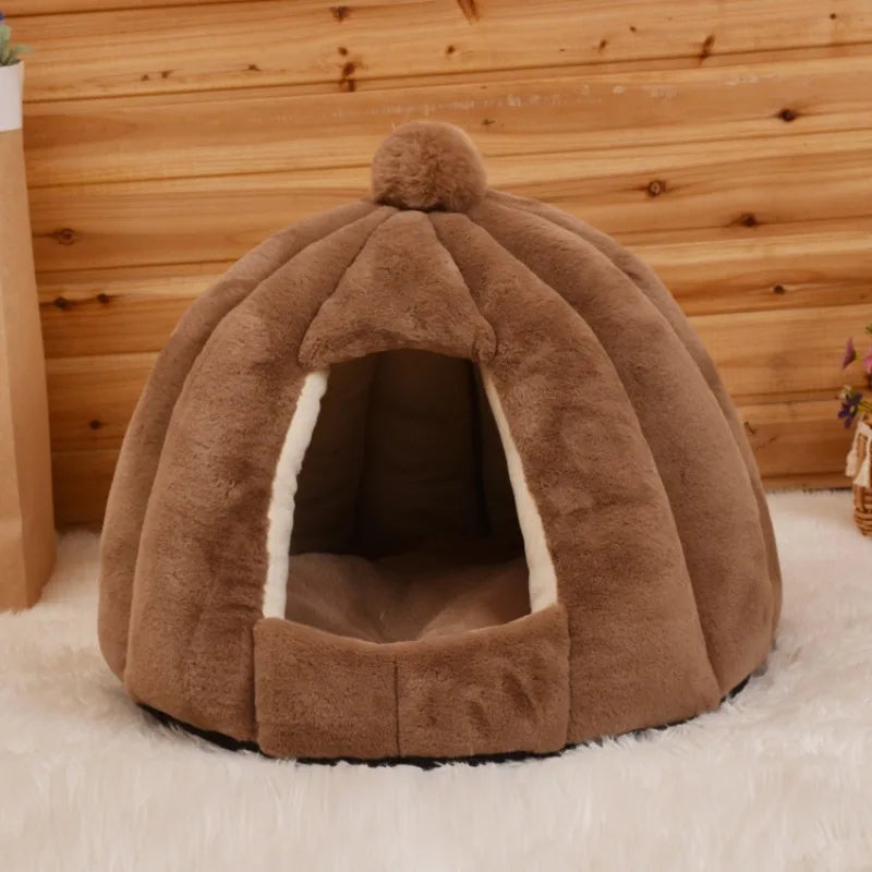 Warm Winter Comfort Pet House Bed