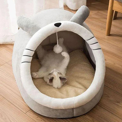 Lit pour chat Deep Sleep Cartoon Pet Bed Pliable Amovible Lavable